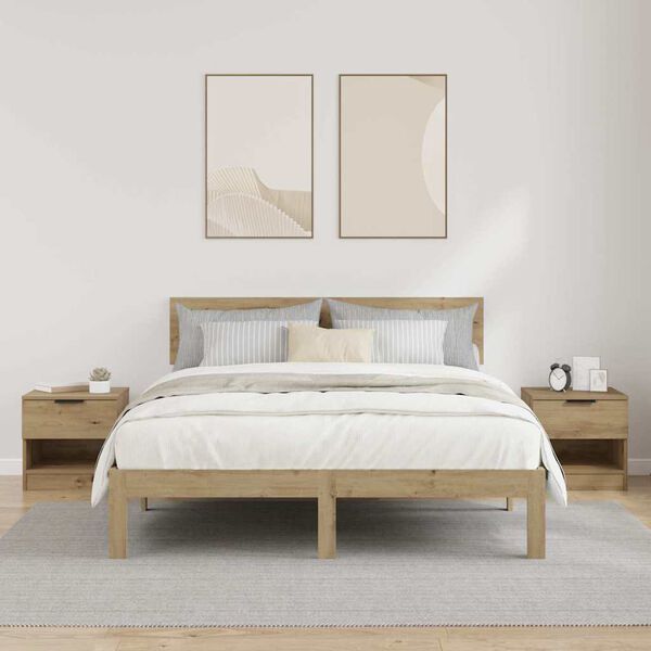 vidaXL S&auml;ngsk&aring;p 2 pcs Artisan Ek 40 x 39 x 40 cm Konstruerat tr&auml;