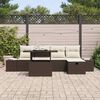 vidaXL Tr&auml;dg&aring;rdsoffset 6 pcs Brun Poly rattan