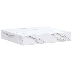 vidaXL V&auml;gg hylla V&auml;ggmonterat Vit marmor 23 x 23,5 x 3,8 cm