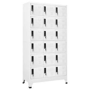 vidaXL F&ouml;rvaringssk&aring;p vit 90x40x180 cm st&aring;l