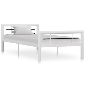 vidaXL S&auml;ngram utan madrass vit och svart metall 100x200 cm