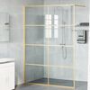 vidaXL Walk-in Duschv&auml;gg Guld 140 x 195 cm h&auml;rdat glas