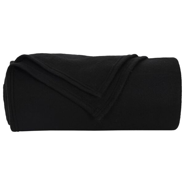 vidaXL Kastfilt Svart 170 x 130 cm Fleece