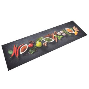 vidaXL K&ouml;ksmatta maskintv&auml;ttbar kryddor 45x150 cm sammet