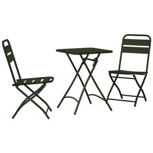 vidaXL Bistroset 3 pcs Mörkgrön Stål