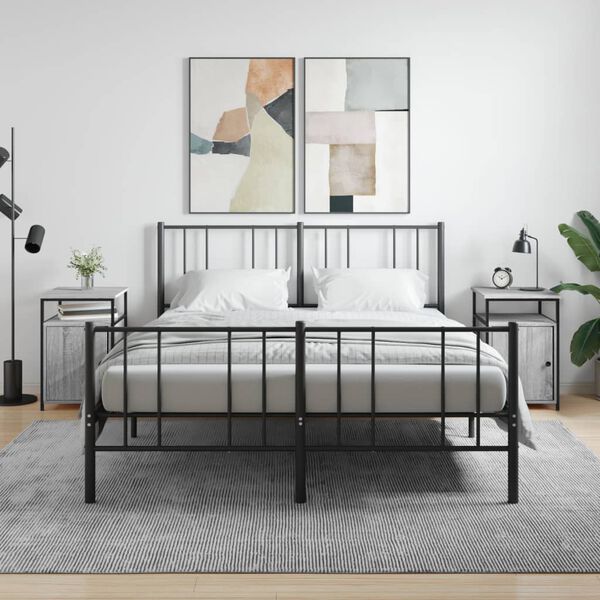 vidaXL Sängbord 2 st grå sonoma 40x42x60 cm konstruerat trä