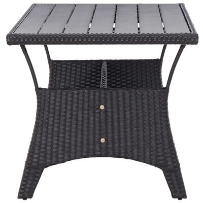 vidaXL Trädgårdsbord svart 120x70x66 cm konstrotting