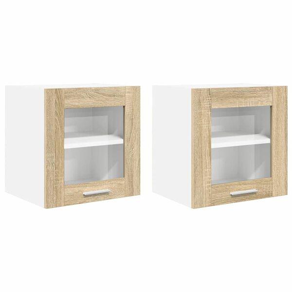 vidaXL H&auml;ngande sk&aring;p 2 pcs Sonoma-ek 40 x 31 x 40 cm Konstruerat tr&auml;
