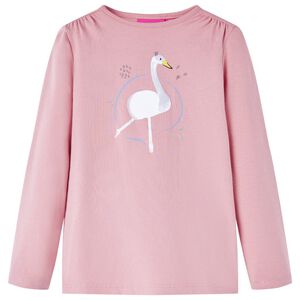 T-shirt med l&aring;nga &auml;rmar f&ouml;r barn ljusrosa 116