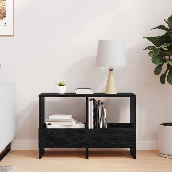 vidaXL Tidningshylla Svart Ek 68,5 x 30 x 45 cm