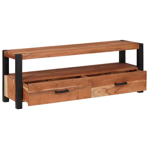 vidaXL Medielagringsskåp och hyllor med låda Brun 110 x 30 x 40 cm