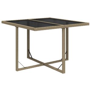 vidaXL Tr&auml;dg&aring;rdsbord beige 109x107x74 cm konstrotting och glas