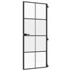 vidaXL Innerd&ouml;rr svart 83x201,5 cm h&auml;rdat glas och aluminium slim