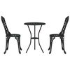 vidaXL Trädgårds Bistro Set 3 pcs Svart Aluminium