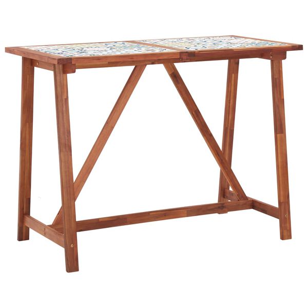 vidaXL Bargrupp f&ouml;r tr&auml;dg&aring;rden 5 delar mosaik och massiv akacia