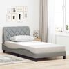 vidaXL Bed Frame without Mattress Light Grey 100x200 cm Fabric