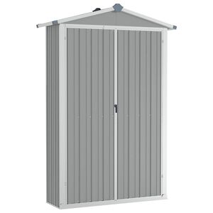 vidaXL Tr&auml;dg&aring;rdsskjul gr&aring; 116x45x175 cm galvaniserat st&aring;l