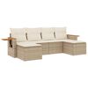 vidaXL Soffgrupp f&ouml;r tr&auml;dg&aring;rden med dynor 6 delar beige konstrotting