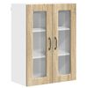 vidaXL V&auml;ggglasf&ouml;rr&aring;d PORTO Sonoma-ek 60 x 31 x 80 cm Konstruerat tr&auml;