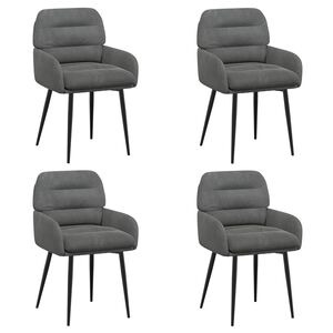 vidaXL Matstolar 4 st Sammet M&ouml;rkgr&aring; 59 x 59,5 x 90 cm