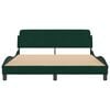 vidaXL Bed Frame "Dover" Dark Green 160x200 cm Velvet