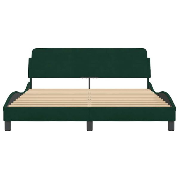vidaXL Bed Frame "Dover" Dark Green 160x200 cm Velvet
