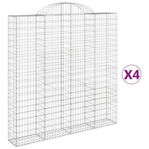 vidaXL Gabioner b&aring;gformade 4 st 200x30x200/220 cm galvaniserat j&auml;rn