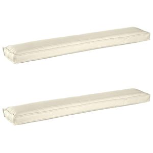 vidaXL Pallkuddset 2 st Oxford Tyg Gr&auml;ddvit 200 x 40 x 8 cm