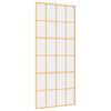 vidaXL Skjutd&ouml;rr guld 90x205 cm klart ESG-glas och aluminium