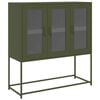vidaXL Sidosk&aring;p olivgr&ouml;n 100,5x39x107 cm kallvalsat st&aring;l