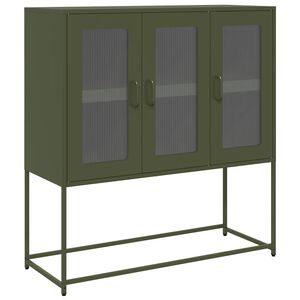 vidaXL Sidosk&aring;p olivgr&ouml;n 100,5x39x107 cm kallvalsat st&aring;l