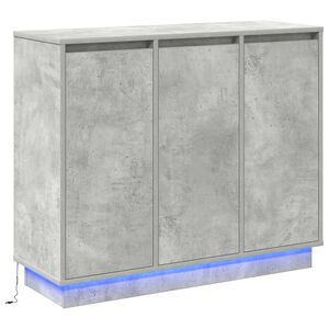vidaXL LED-sido bord Betonggr&aring; 90 x 32 x 75 cm Konstruerat tr&auml;