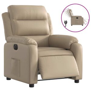 vidaXL Elektrisk reclinerf&aring;t&ouml;lj cappuccino konstl&auml;der