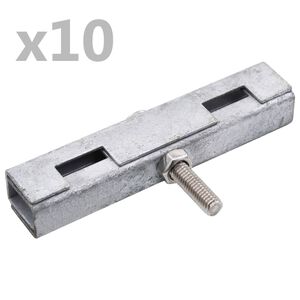 vidaXL Sammankopplare f&ouml;r galler U-form 10 set silver
