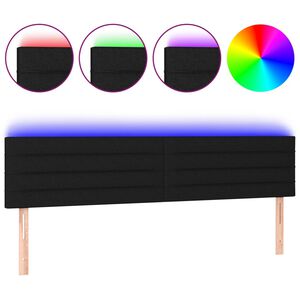 vidaXL S&auml;nggavel LED svart 160x5x78/88 cm tyg