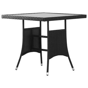 vidaXL Tr&auml;dg&aring;rdsbord svart 80x80x74 cm konstrotting