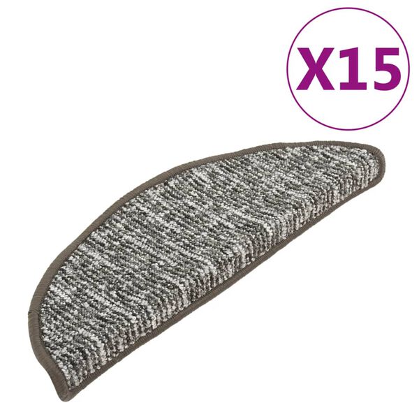 vidaXL Trappstegsmattor 15 st antracit 65x21x4 cm