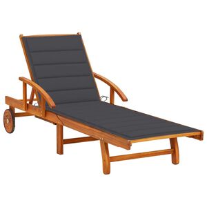 vidaXL Sols&auml;ng med dyna massivt akaciatr&auml;