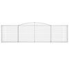 vidaXL Gabioner bågformade 25 st 400x30x100/120 cm galvaniserat järn