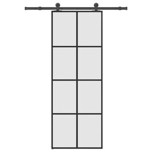 vidaXL Skjutd&ouml;rr med beslagset ESG glas och aluminium 76x205 cm