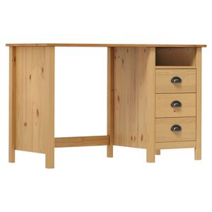 vidaXL Skrivbord Hill med 3 l&aring;dor 120x50x74 cm massiv furu