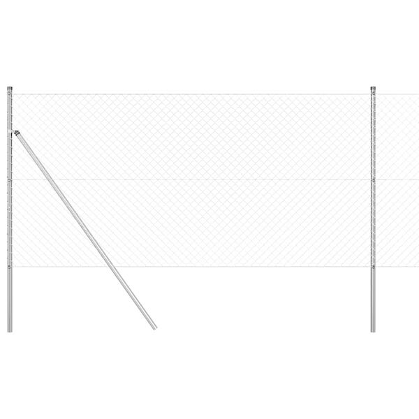 vidaXL St&auml;ngselstolpe Silver 10 x 1,2 m (40 x 40 mm n&auml;t) St&aring;l