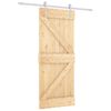 vidaXL Skjutd&ouml;rr Naturlig och vit 80 x 210 cm Massiv furu