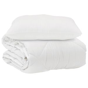 vidaXL Dunt&auml;cke med kudde 2 pcs Vit Mikrofiber