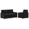 vidaXL Soffset 2 pcs Svart Polyester