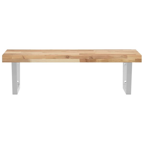 vidaXL V&auml;ggmonterad handfatshylla st&aring;l och massivt akaciatr&auml;