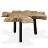 vidaXL Soffbord i &auml;kta teak 80x70x38 cm