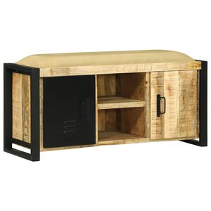 vidaXL B&auml;nk Sk&aring;p Brun 100 x 35 x 50 cm Massivt Mangotr&auml;