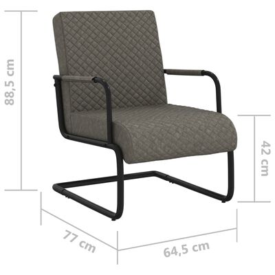 vidaXL Fribärande stol mörkgrå konstläder