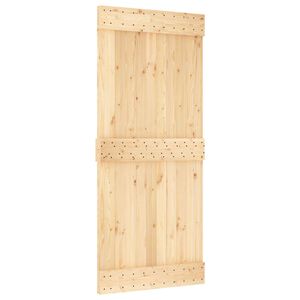 vidaXL Skjutd&ouml;rr NARVIK Naturlig och svart 90 x 210 cm (213,5 cm)